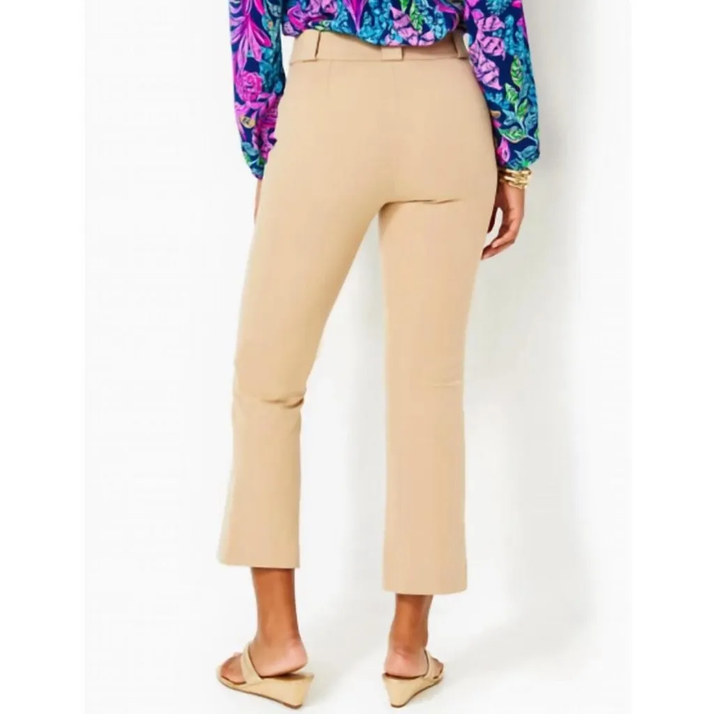 NEW Lilly Pulitzer Parrish Bi-Stretch Crop Flare Pant in Evening Sand 10 - Image 4