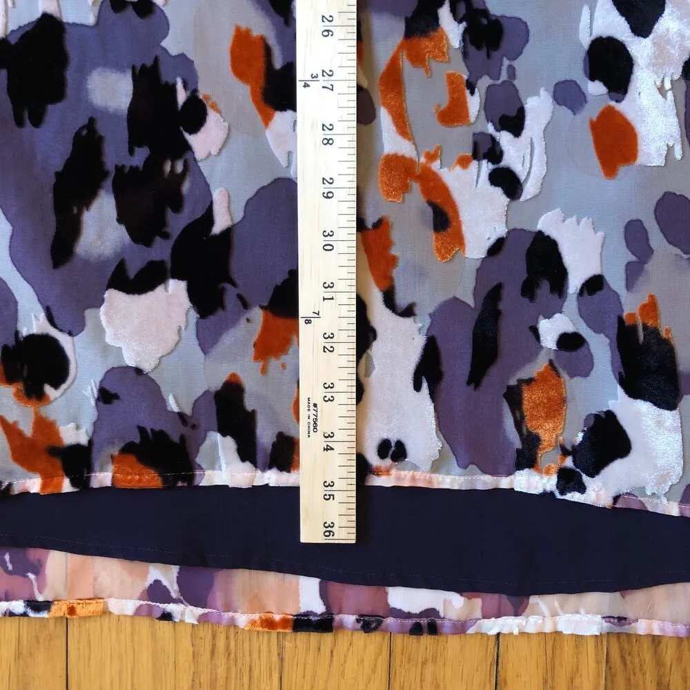 Cabi EUC Women's Radiant Beauty Sleeveless Burnout Velvet Mini Dress M - Image 5