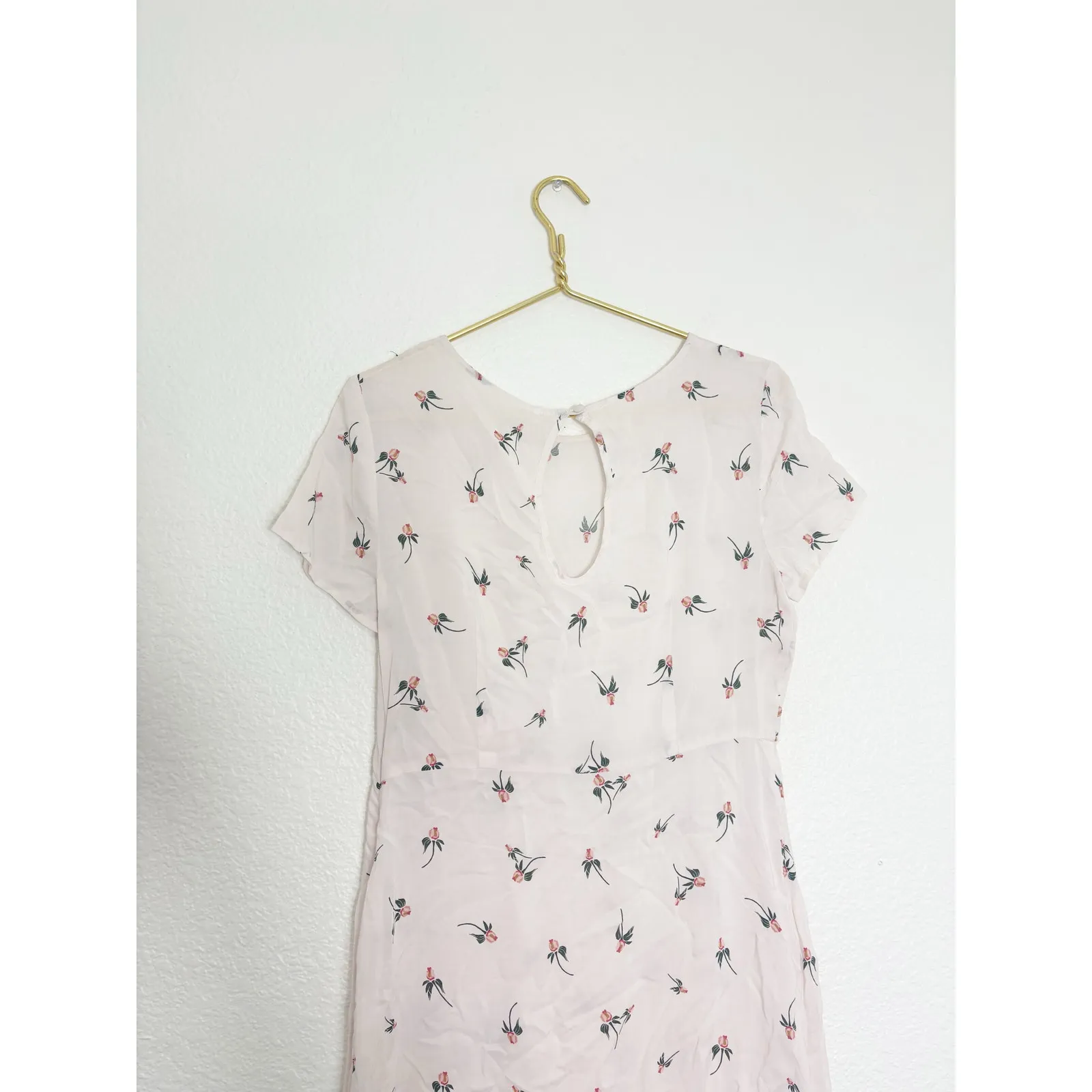 NWT Free People Light Red Rose Bud Short Sleeve Dress Size 6 Bohemian Coquette - Image 12