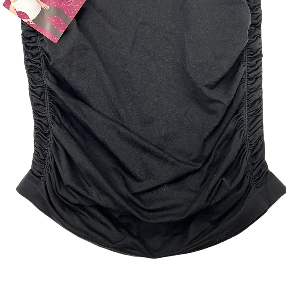 Be Maternity by Ingrid & Isabel New Channel Ruched Black Tank Top Size M/L - Image 9