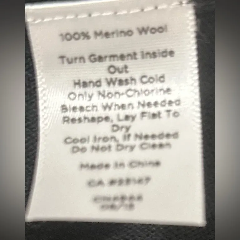 Talbots Black 100% Pure Merino Wool Black Sweater Gemstones 3/4 Sz Petite M - Image 3