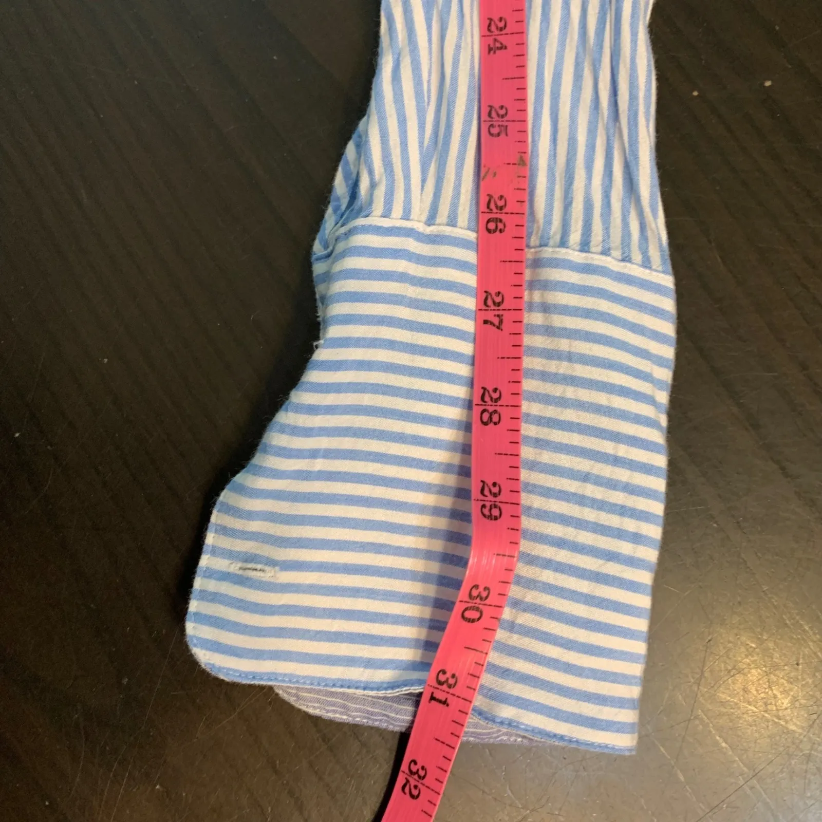 Free People Striped Button Up Shirt Blue White Long Sleeve Relaxed Fit M - Image 11