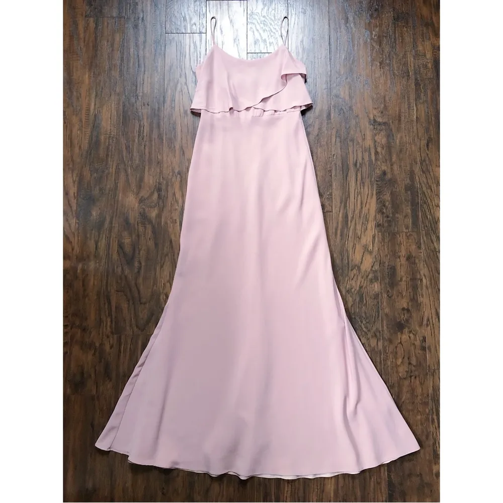 Jenny Yoo • Blake Dress blush pink chiffon ruffle flutter Whipped Apricot gown - Image 3