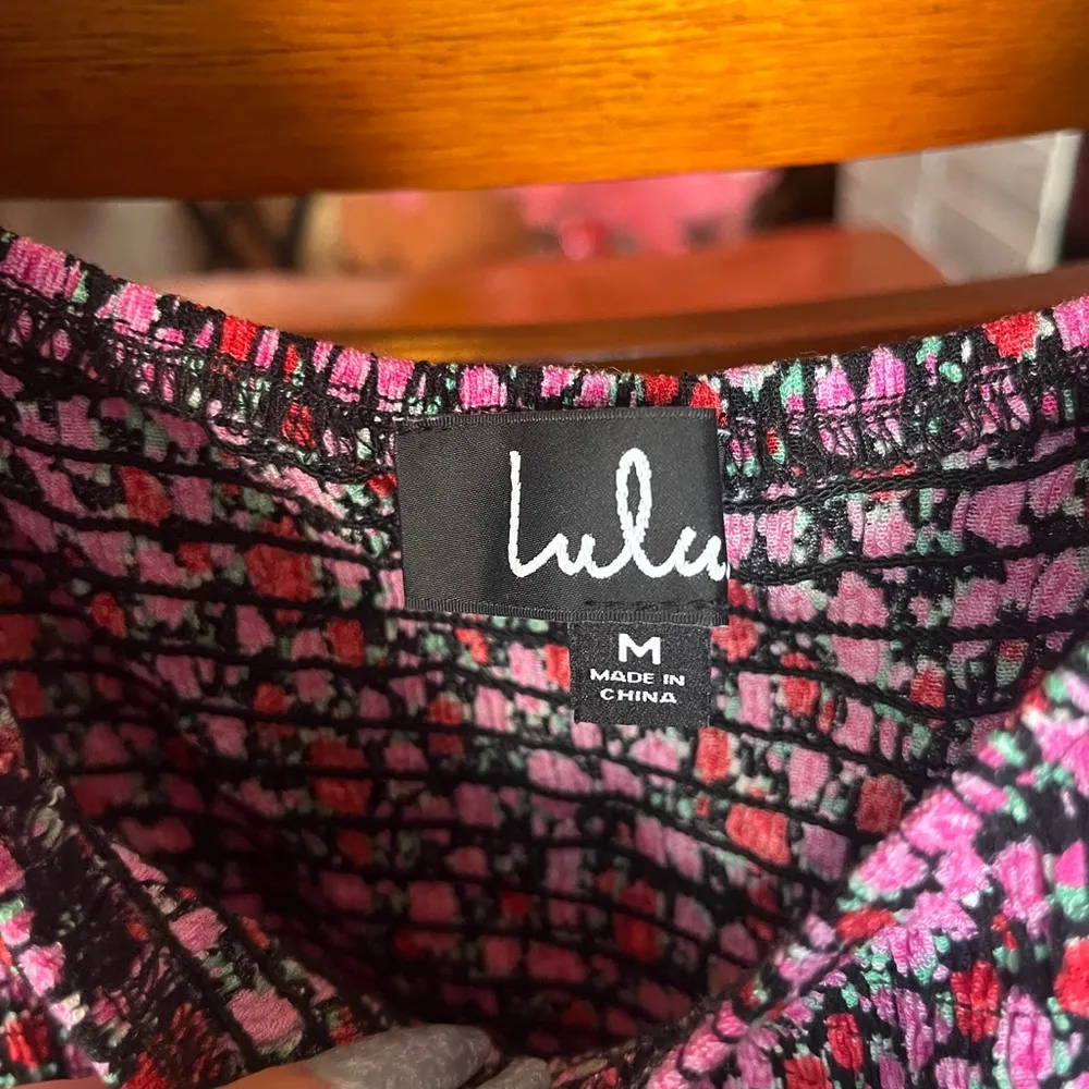 Lulus Floral Pink and Black Dress - Image 2