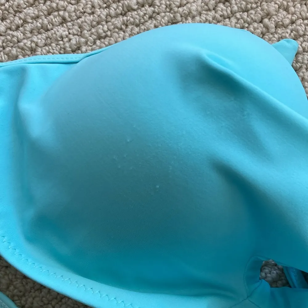 Cupshe Halter Wrap Style Underwire Bikini Top Aqua Women’s Size Medium VEUC - Image 8