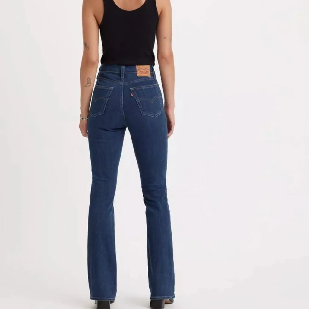 Levi's 725 HIGH RISE BOOTCUT Blue Denim Flare Wide Leg Jeans Pants 32 - Image 3