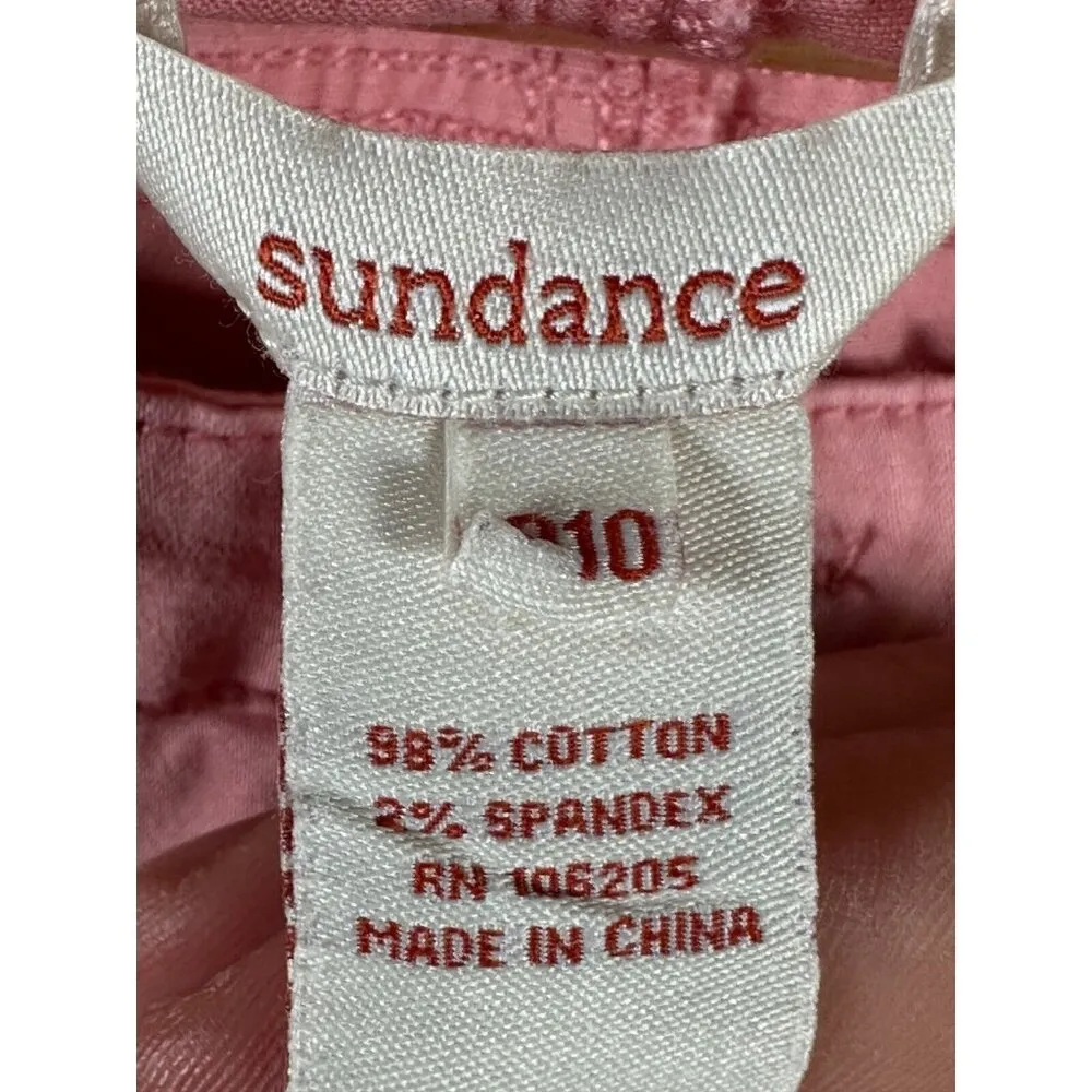 Sundance Pants Womens P 10 Pink Ankle Solid Cotton Spandex Stretch Zip - Image 5