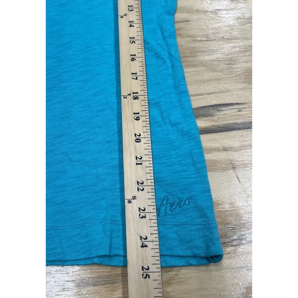 Aeropostale Y2K Women’s Tee Shirt Size Small Green Short Sleeve Burnout Top - Image 9