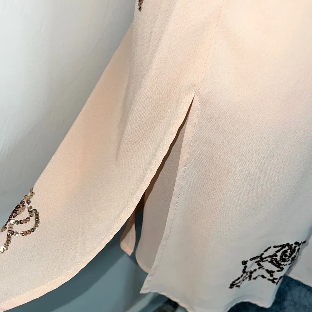 Moda International Rose Slip Dress Tan Size M - Image 5