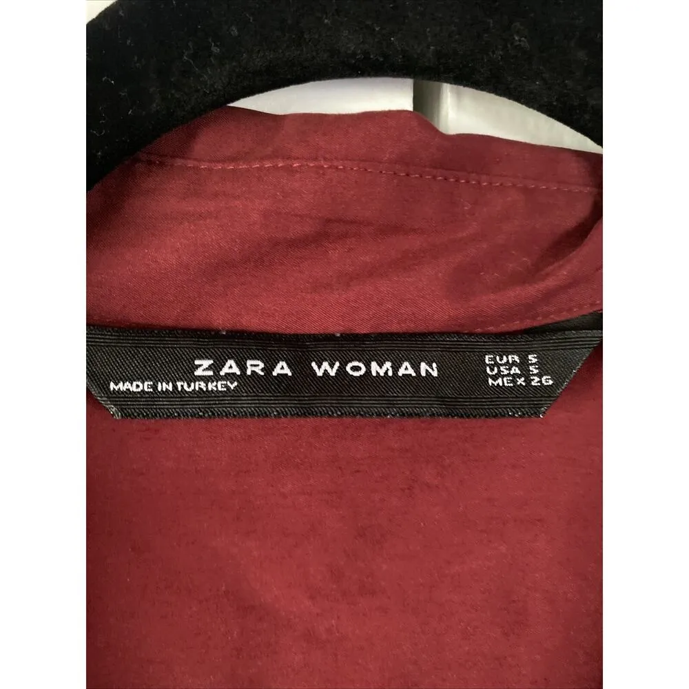Zara‎ Woman Small Maroon Oversized Tunic Top - Image 2