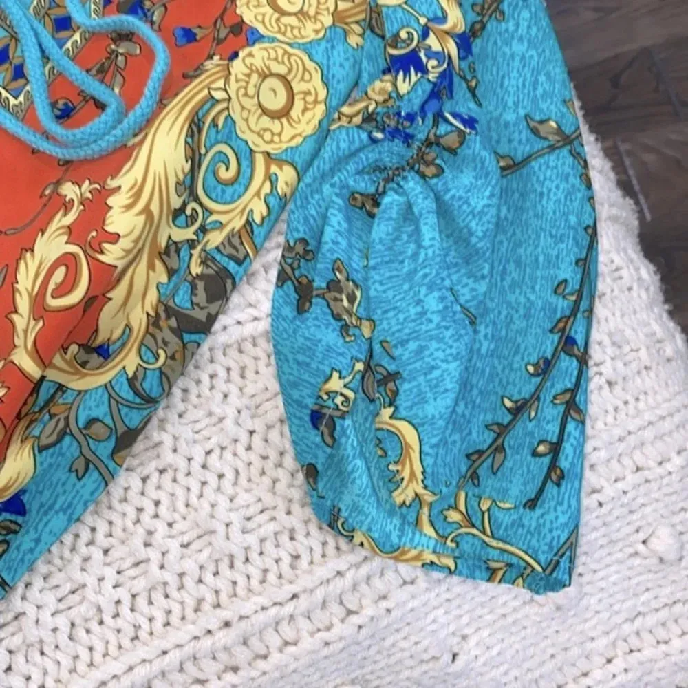 Urban Coco turquoise paisley top with tassels size medium - Image 6