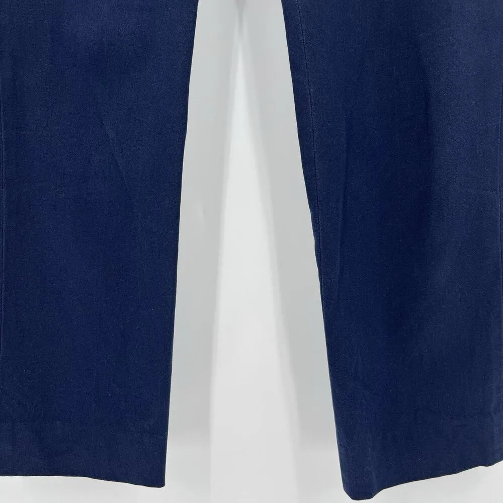 J. Crew‎ Navy Blue Kate Straight Leg Pants Bi-Stretch Cotton Blend BF401 Size 4 - Image 5