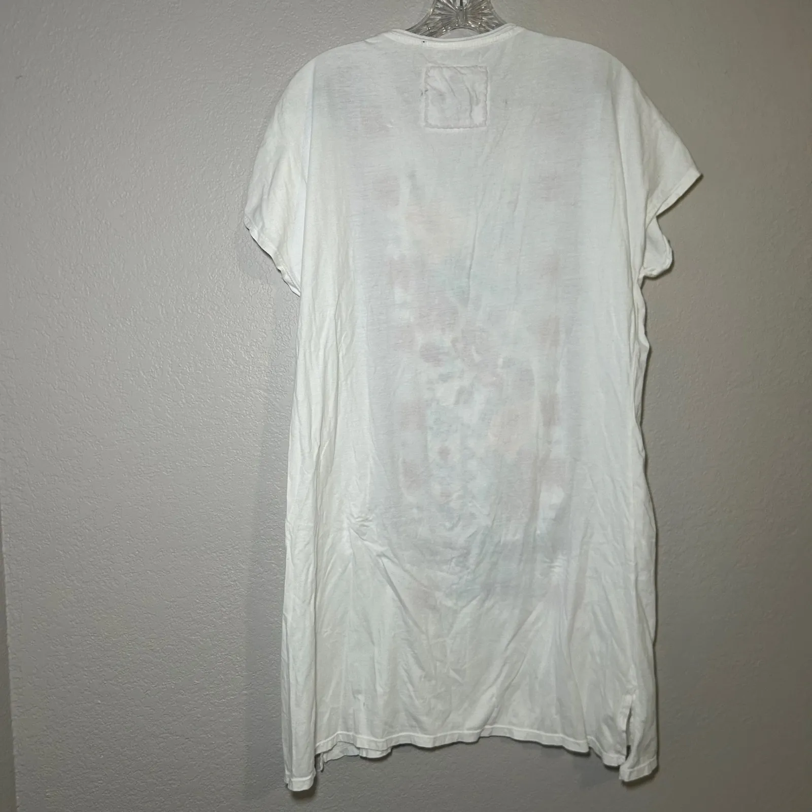 Johnny Was white T-shirt dress embroidered women's small boho - Image 7