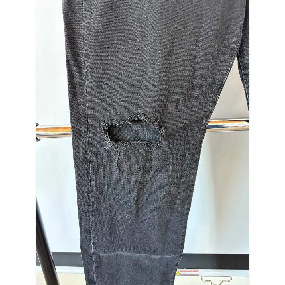 NWT Free People Boyfriend Bren Distressed Black Magic Jeans Beach Grunge Size 31 - Image 8