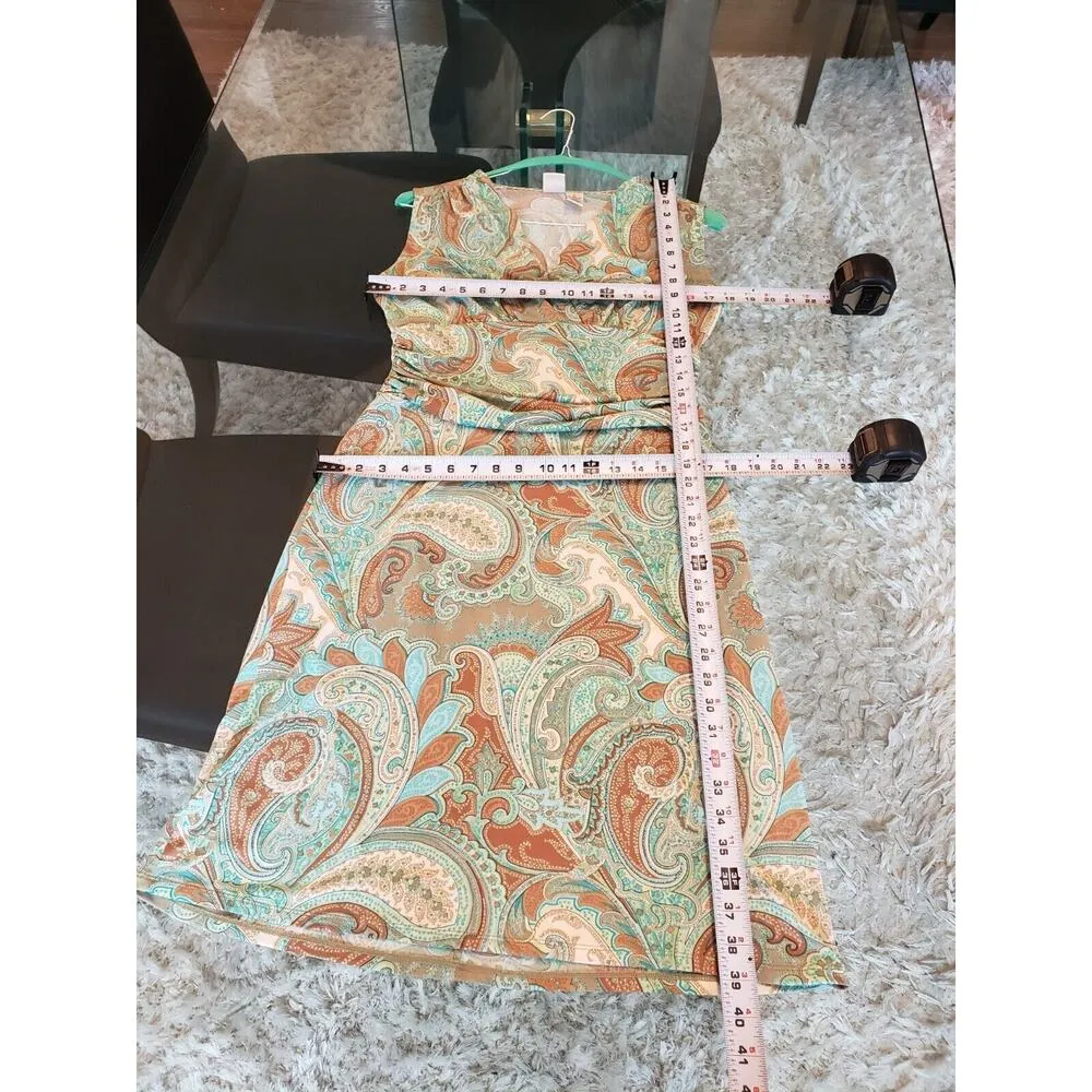 Merona Women's Multicolor Polyester V-Neck Sleeveless Knee Length Dress Medium - Image 10