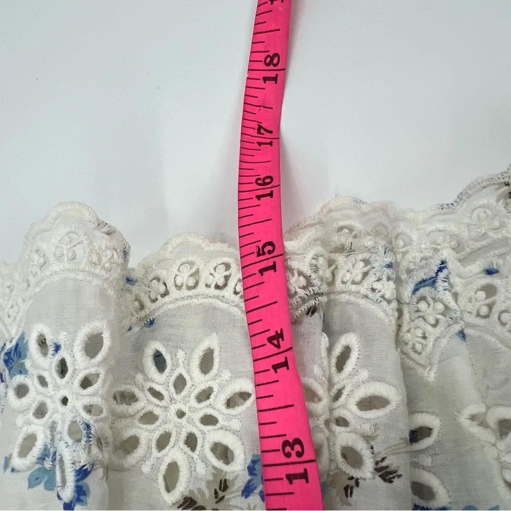 LoveShackFancy Becca Skirt brillant blue floral print sz M - Image 9