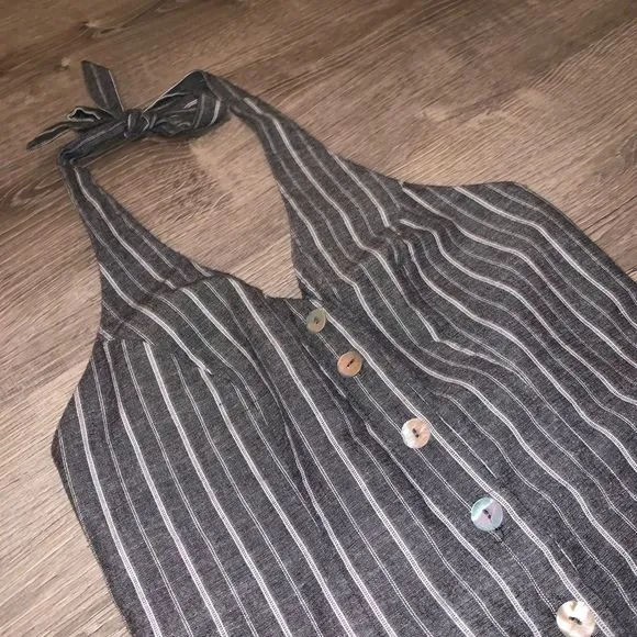 pinstripe halter romper small - Image 2