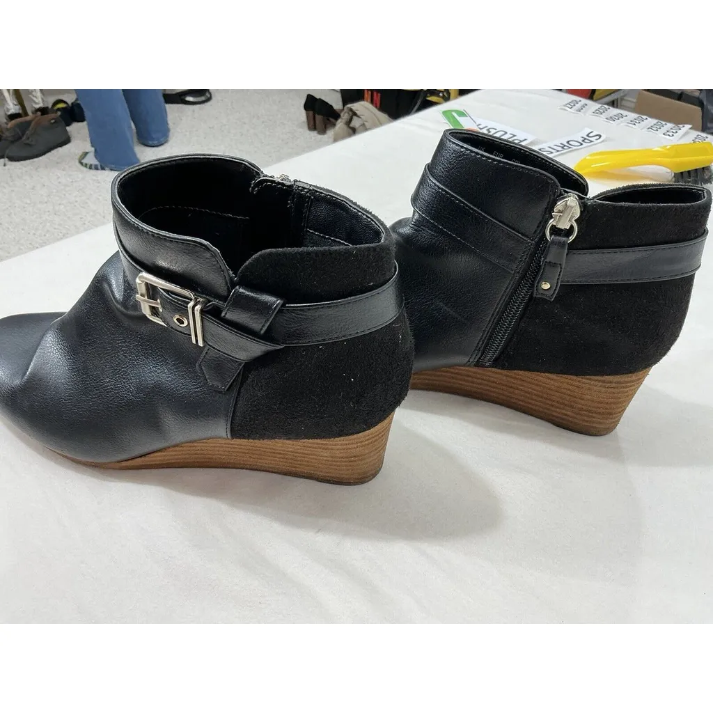 womans dr scholls be energized Foam Tech Darcy Black Faux Leather - Image 3