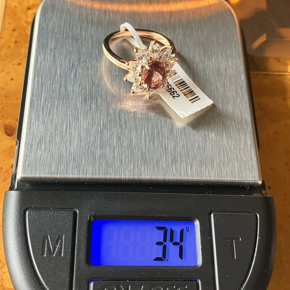 Natural Rose Apatite Moissanite Sterling Silver Ring Size 6 Pink - Image 9