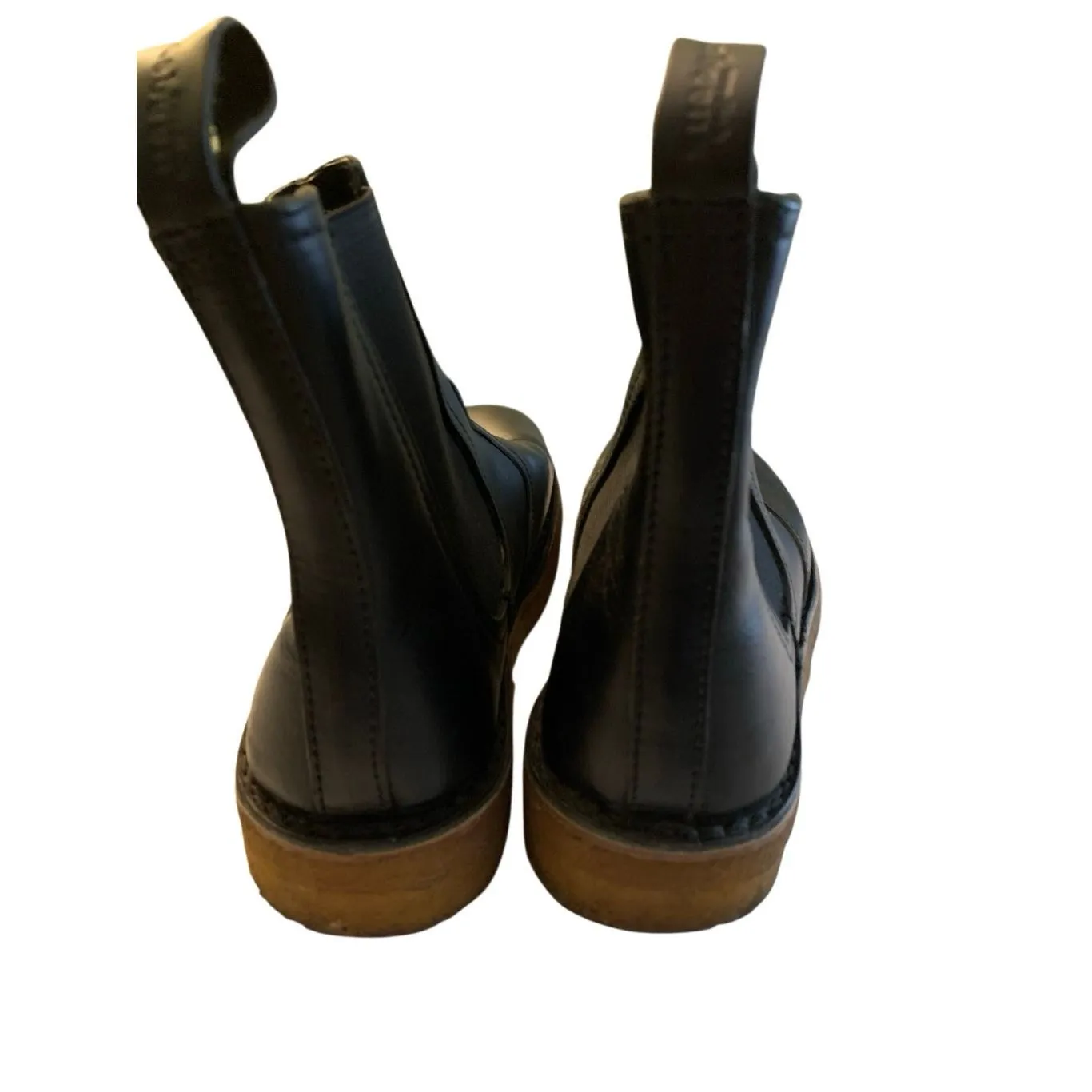 Swedish Hasbeens leather boots shearling black Made in Italy women's size 40 9.5 - Image 4