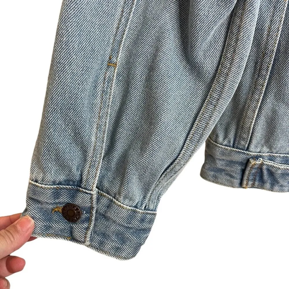 High Heels Suicide Becca Glow Gang Denim Jacket Blue Size L - Image 6