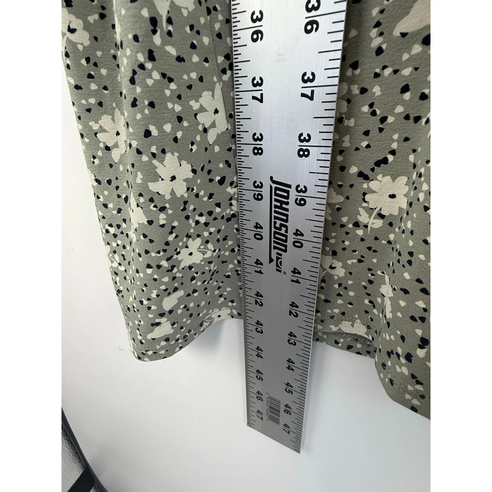 J.Jill Wearever Collection Floral Midi Dress XLT Tall Sage Green Stretch - Image 5