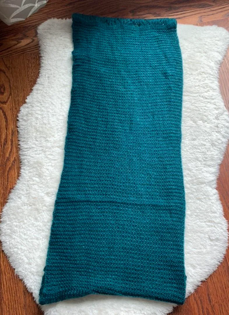 Forest Green Crochet Knit Infinity Circle Scarf - Image 3