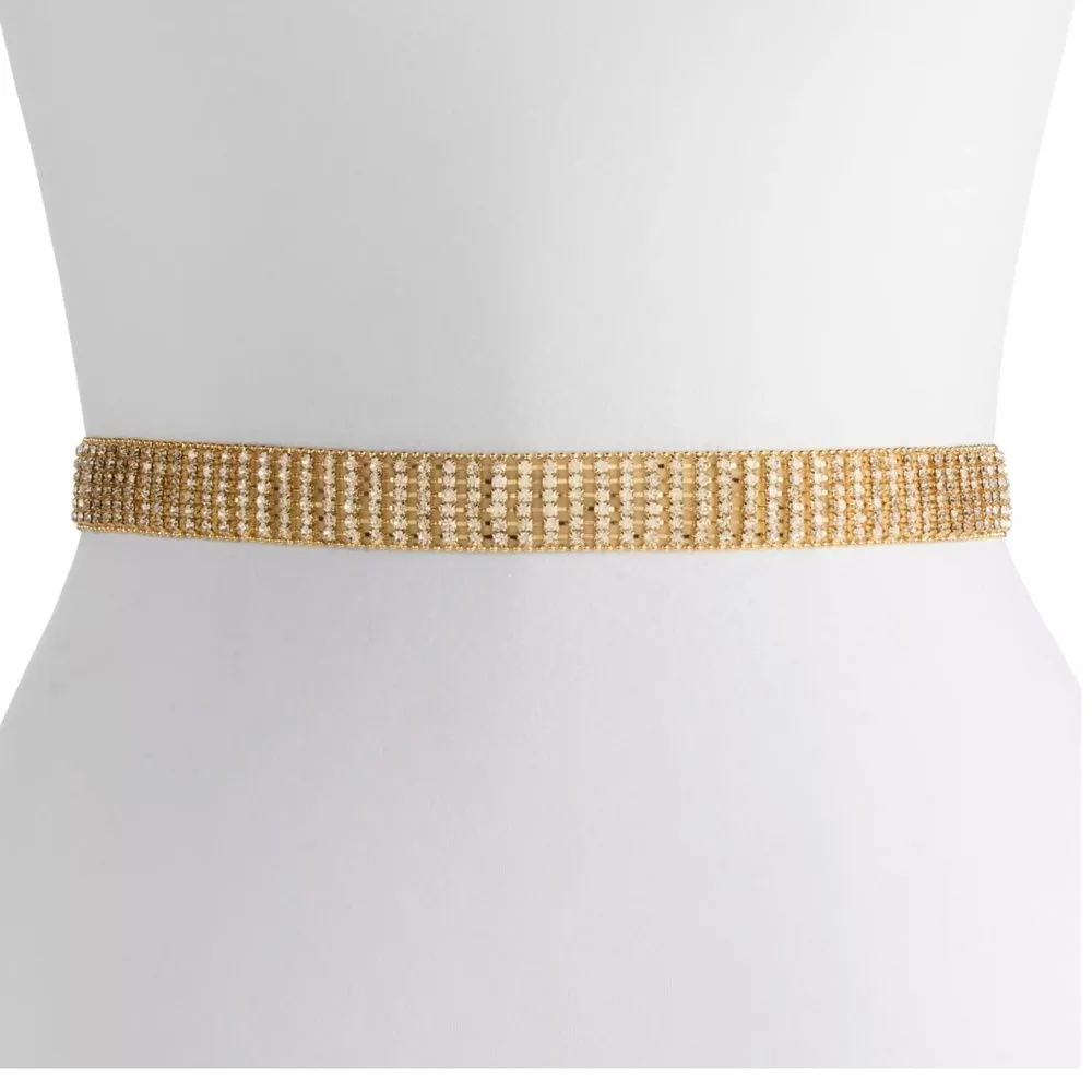 Nine West Women's Rhinestone Mesh Belt Size Medium NWT - Image 5