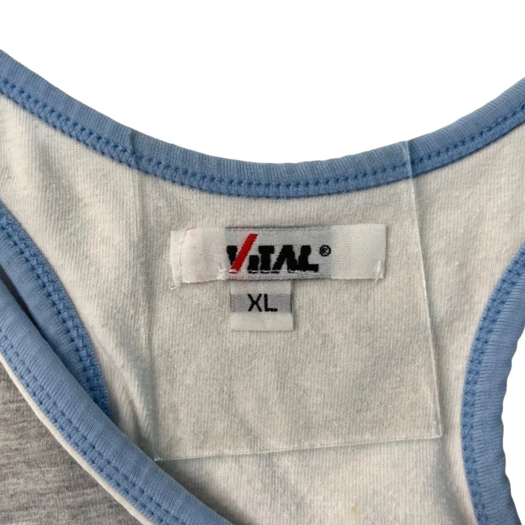 Vital XL Grey/Blue Athletic Top Work out 41g Gray - Image 4