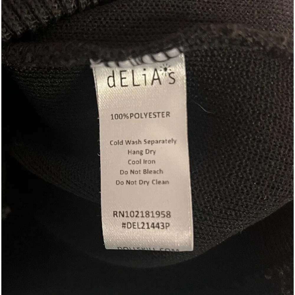 Delia’s By Dolls Kill Caught On Camera Zip Up Sweater Faux Fur Pink Collar Sz 3X - Image 9