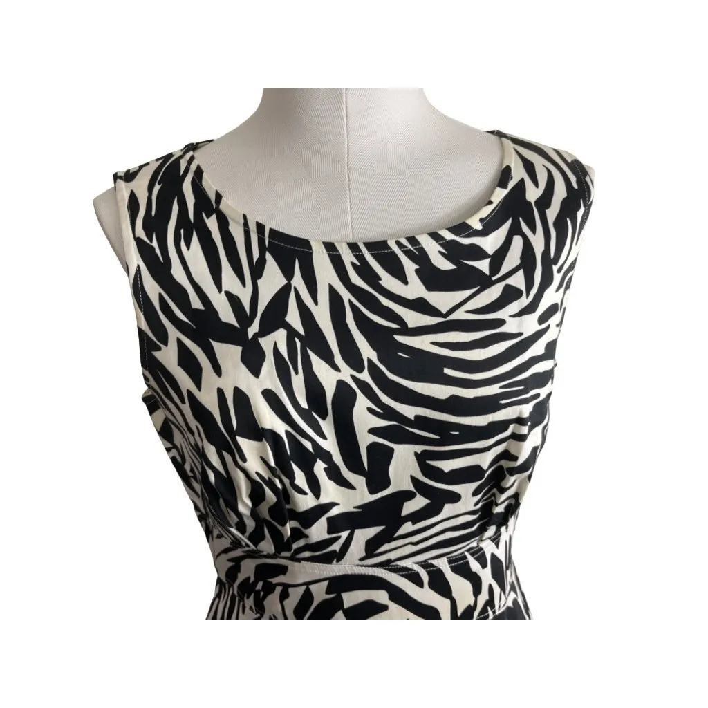 Calvin Klein Size 10  Black/White Cotton Blend Sleeveless Dress 30d - Image 3