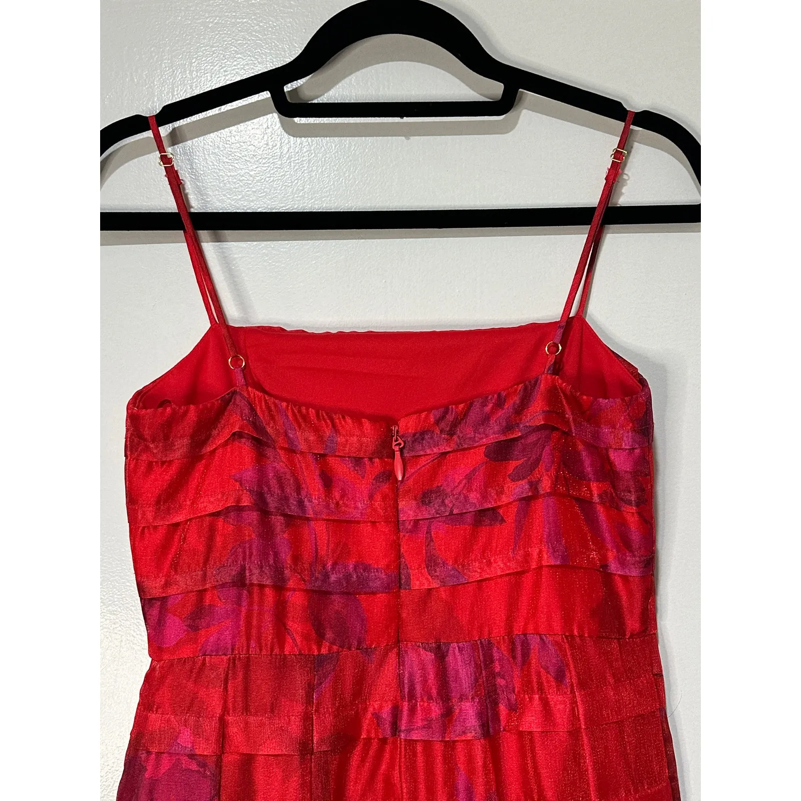 Taylor Red Pintuck Bodice Accordion Pleated Gown Dress Size 2 NWT Organza - Image 9