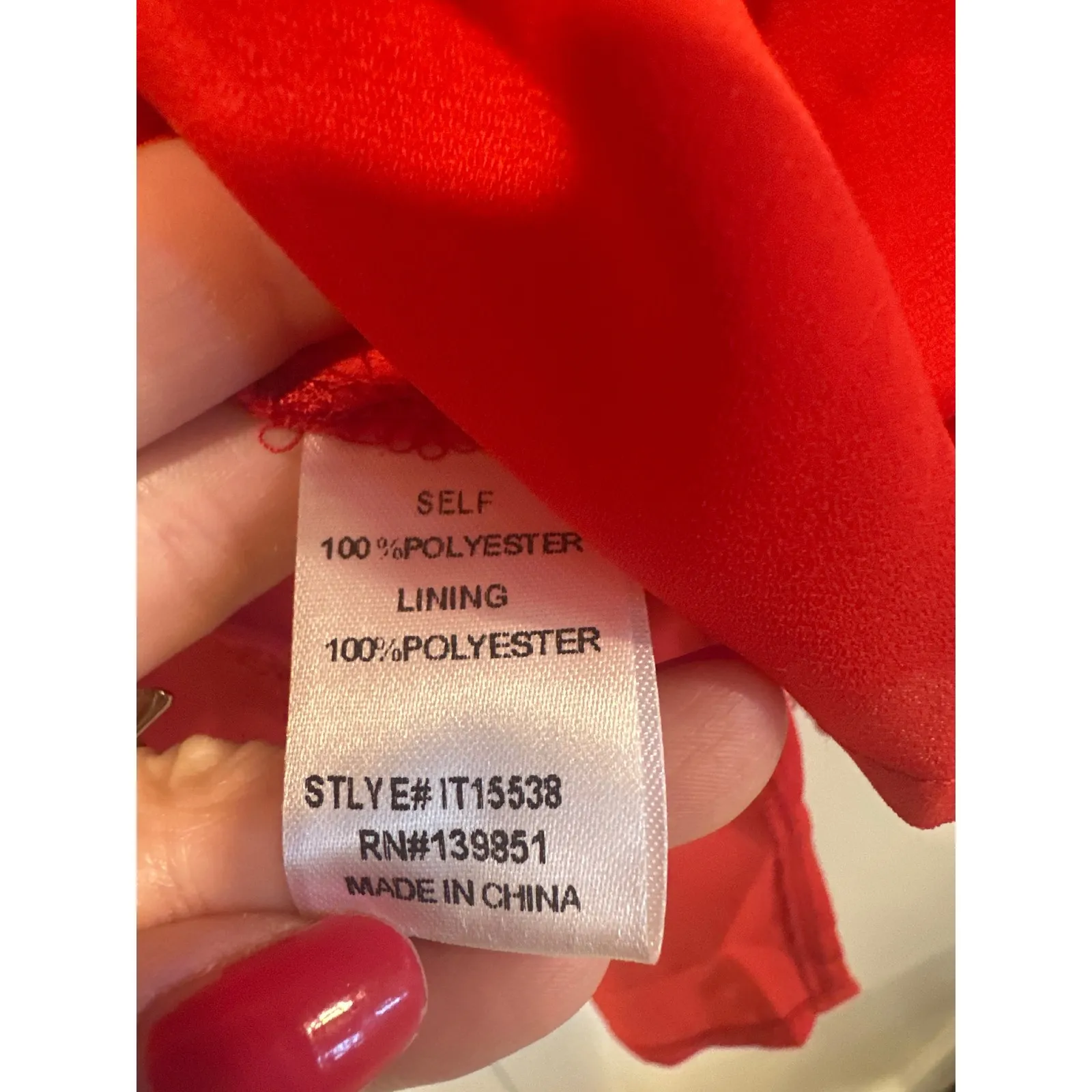 ODDI Red Blouse Top Size M Button Down Long Bishop Sleeve Crochet Trim - Image 7