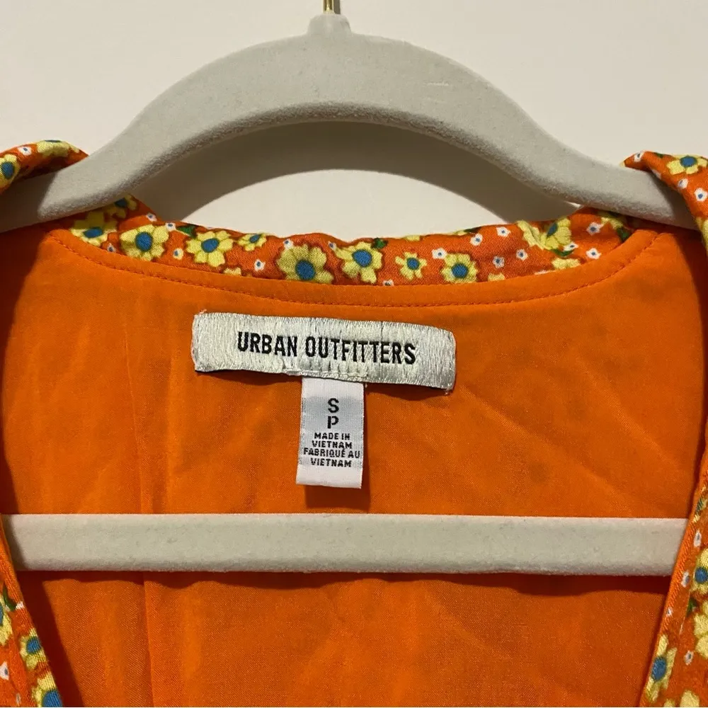 Urban Outfitters Orange Retro Floral Midi Dress - Image 9