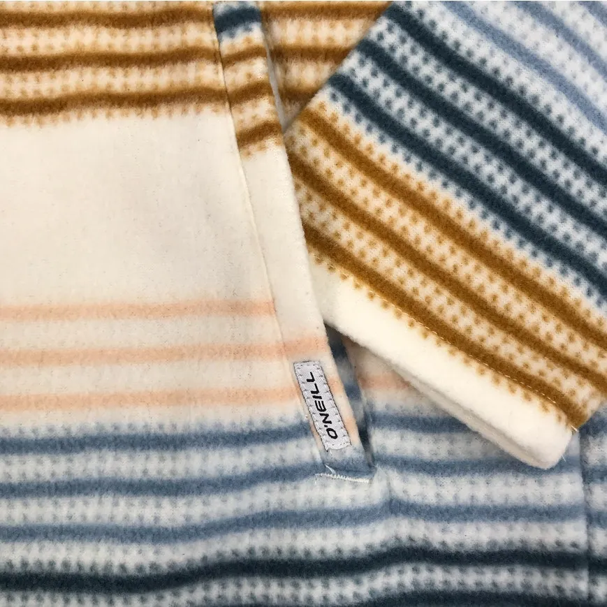 O'NEILL Half Zip Fleece Polar Hoodie Pullover Women L Striped Everyday Comfort - Image 7