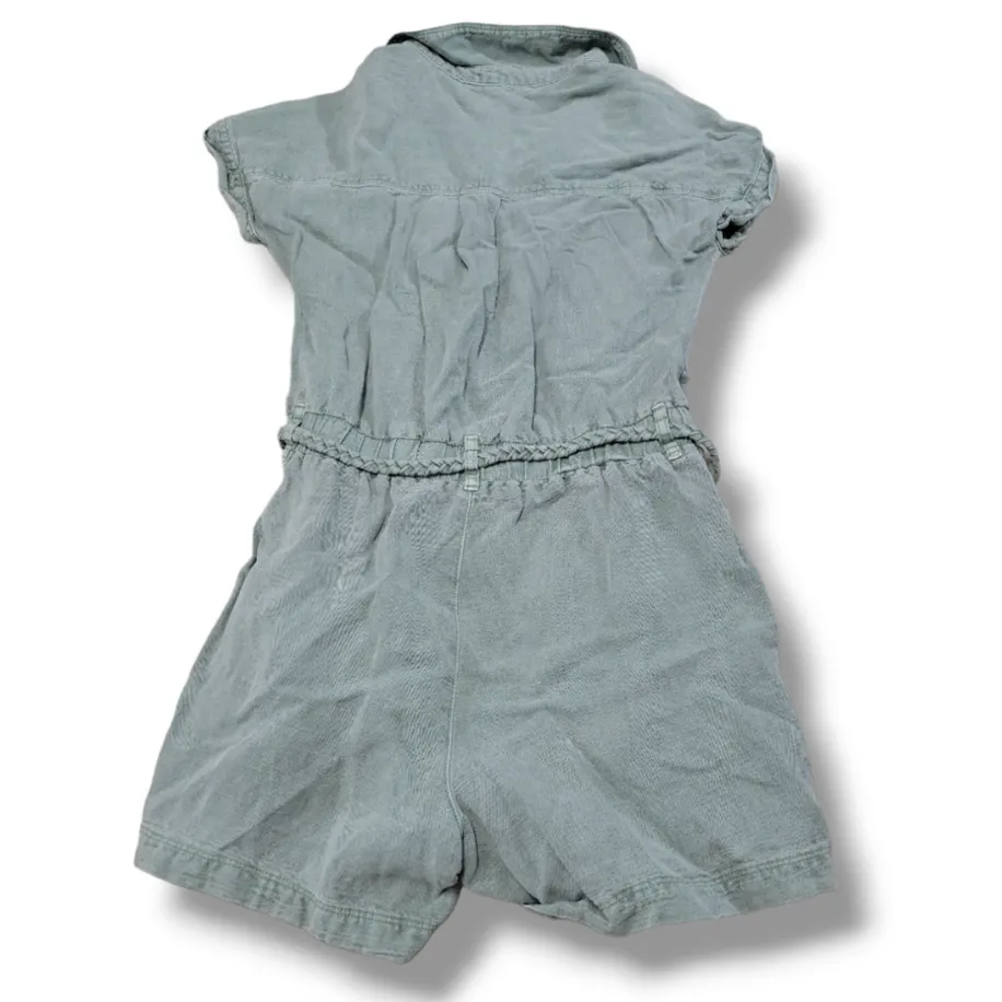 Nicole Miller New York Romper Size XS Casual Linen Lyocell Blend Braided Belt  - Image 3