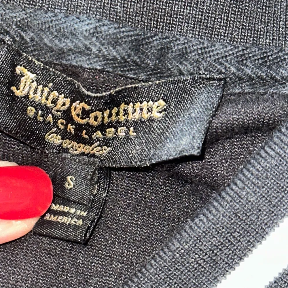 Juicy Couture Black Label Vintage Size S Black Pink Velour Snap Up Velour Jacket - Image 12