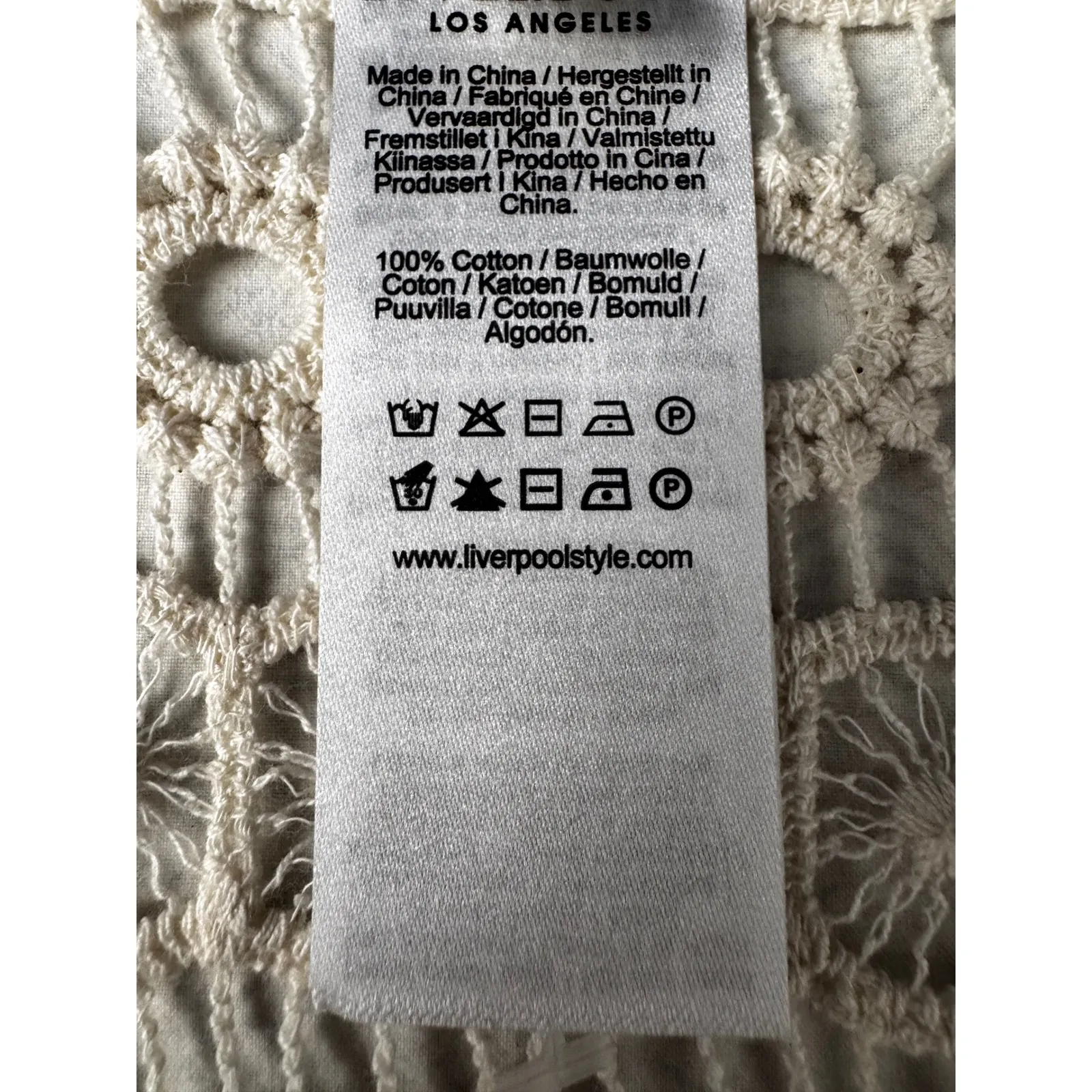 Liverpool Crochet Lace‎ Knit Cropped Cardigan Kimono Beach Cover Up Size XL - Image 8