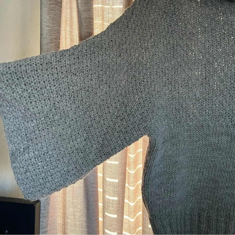 Berretti Gray Knit Turtleneck Batwing Sleeve Sweater Size Large - Image 5