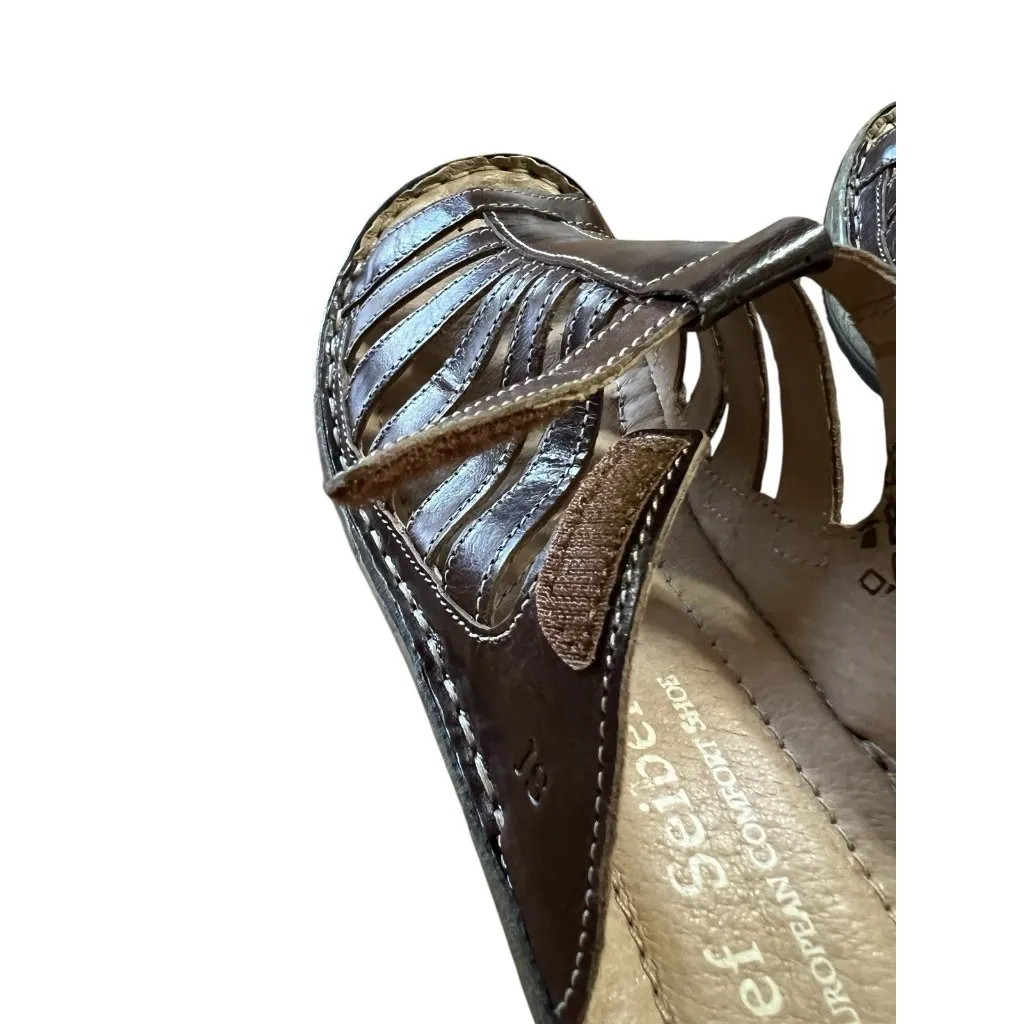 JOSEF SEIBEL Slide Sandals Open Toe Brown Leather Women's Size US‎ 6 EU 36 - Image 7