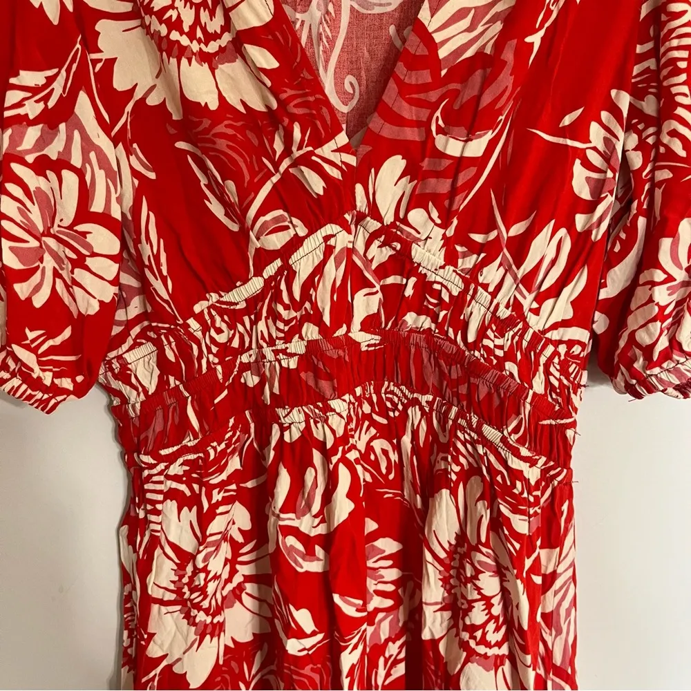 Women’s Abel The Label Short Sleeve‎ Boho Floral Print Mini Dress Size Small - Image 2