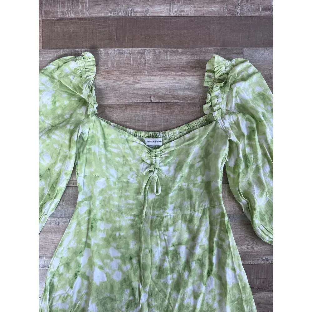 Faithfull the Brand Arianne Roos Lime Green Mini Dress Size S - Image 2