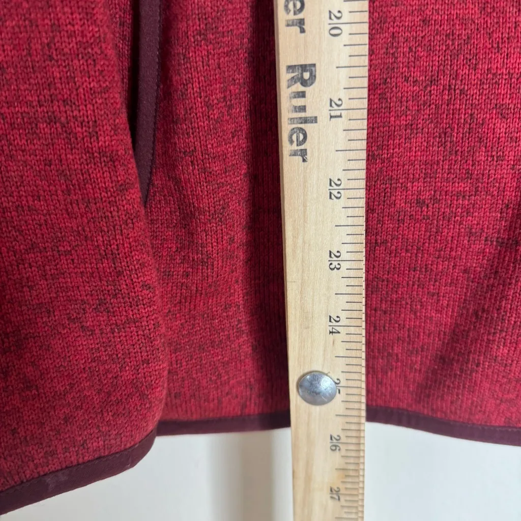 L.L. Bean Sweater Medium red Red Heather Snap - Image 7