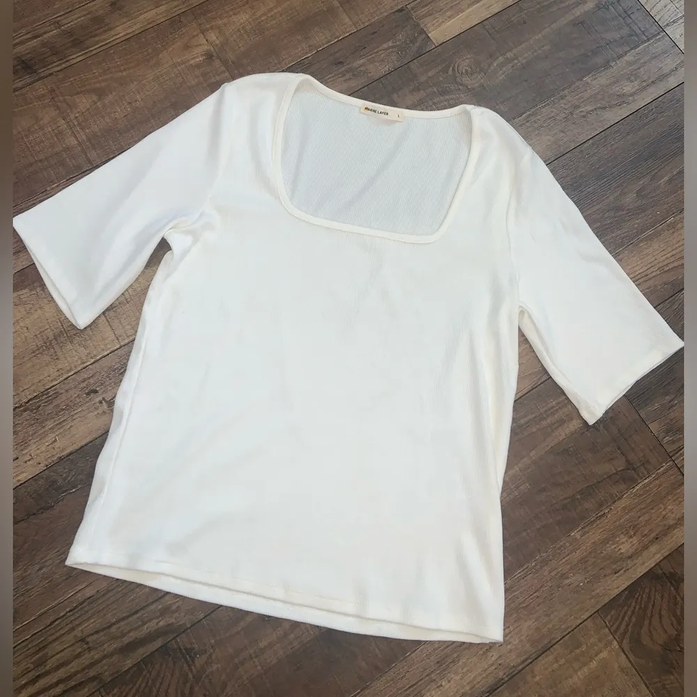 Marine layer Lexi rib top L $60 classic casual tee shirt designer spring - Image 4