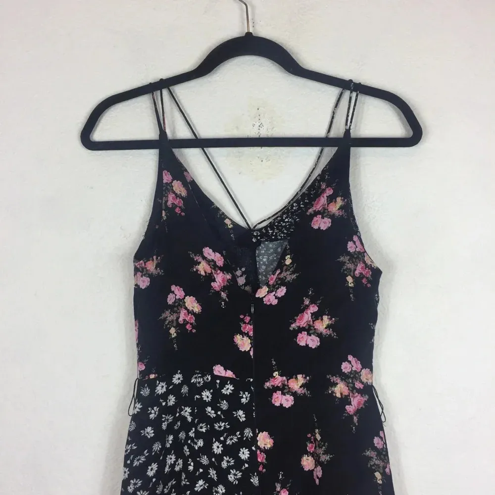 Topshop Mixed Floral Print Strappy Side Slit Midi Dress Size 4 - Image 11