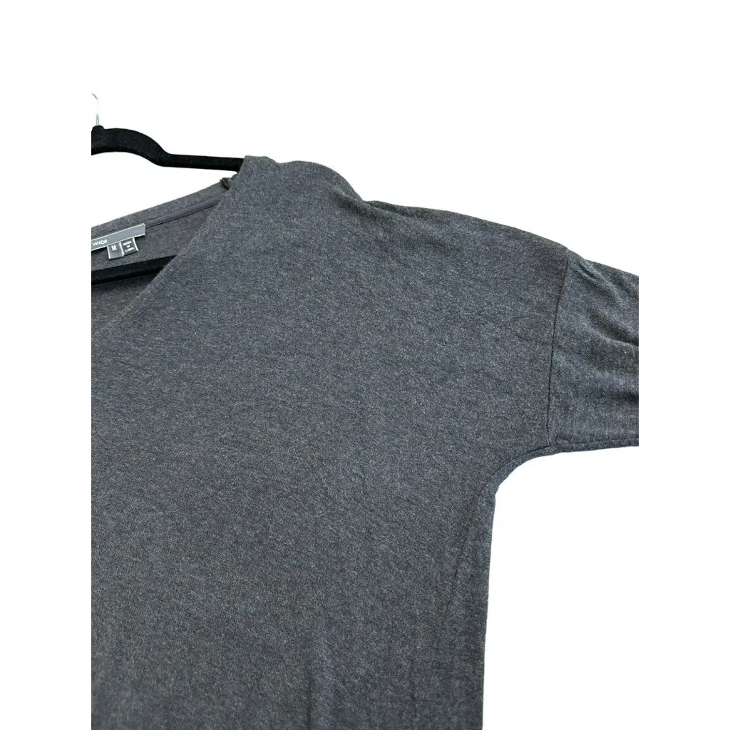 Vince Gray Top Size Medium V Neck Long Sleeve Womens Dropped Shoulder Tunic Top - Image 3