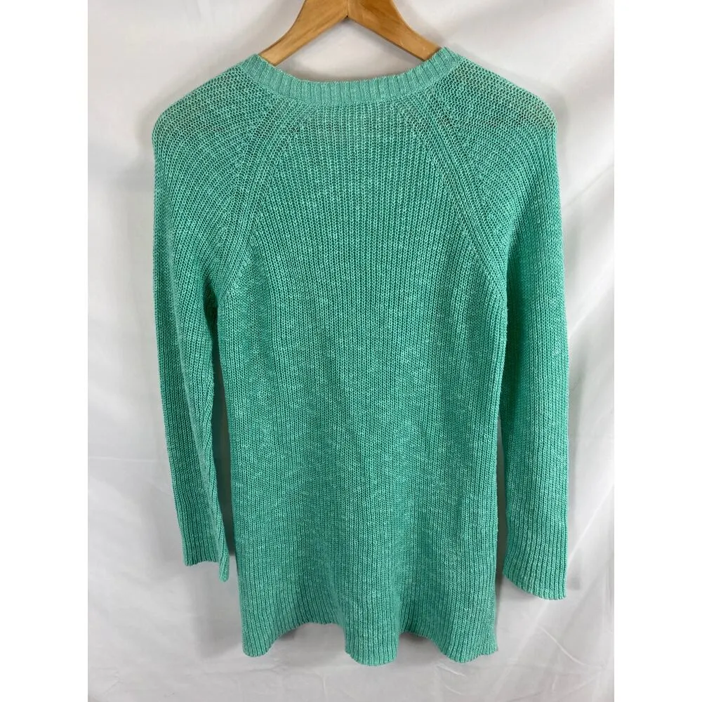 Eileen fisher organic linen blend mint green knit tunic sweater size petite s - Image 5