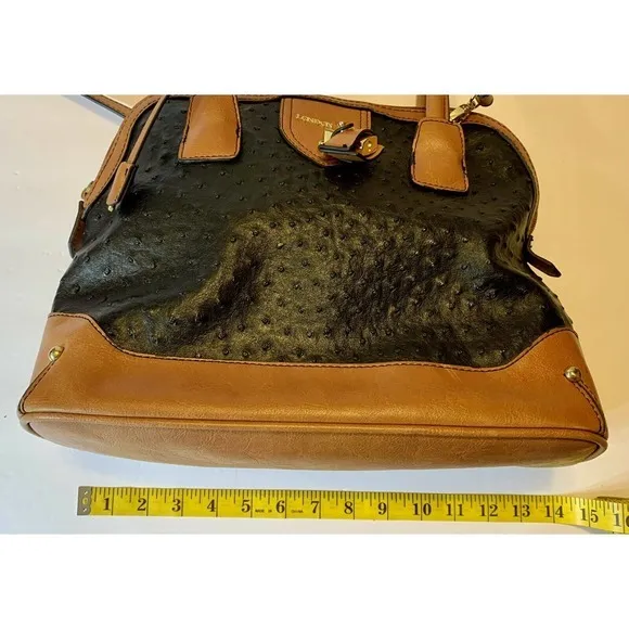 London Fog Large Handbag Faux Ostrich Leather‎  EUC - Image 3