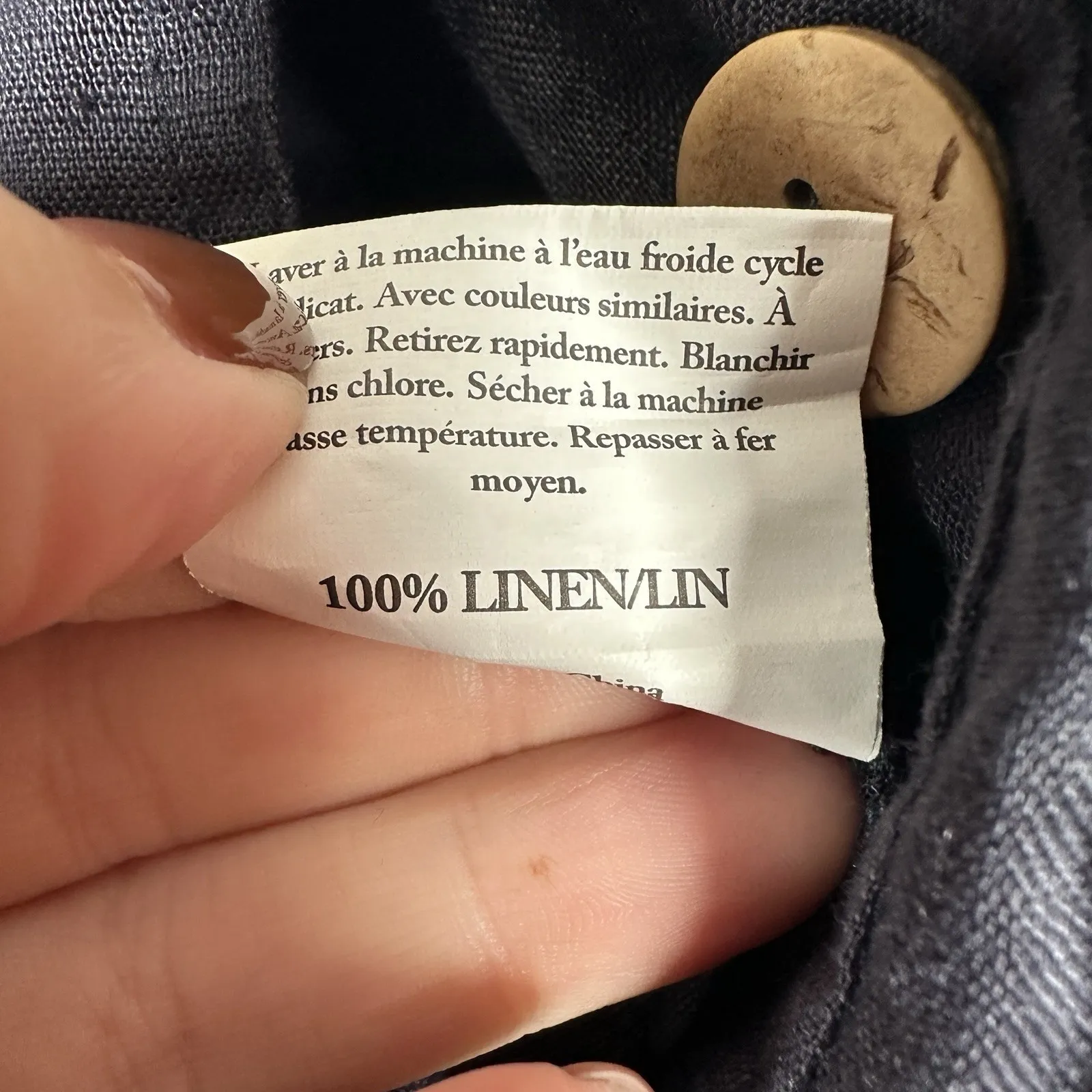 NEW Grae Cove Linen Jumpsuit Navy Blue Wide Leg Button Belted Womens Small - Image 7