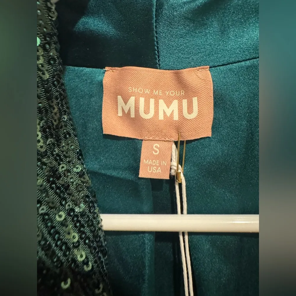 SHOW ME YOUR MUMU Women's Dance Sequins Blazer in emerald green Size S‎ - Image 4